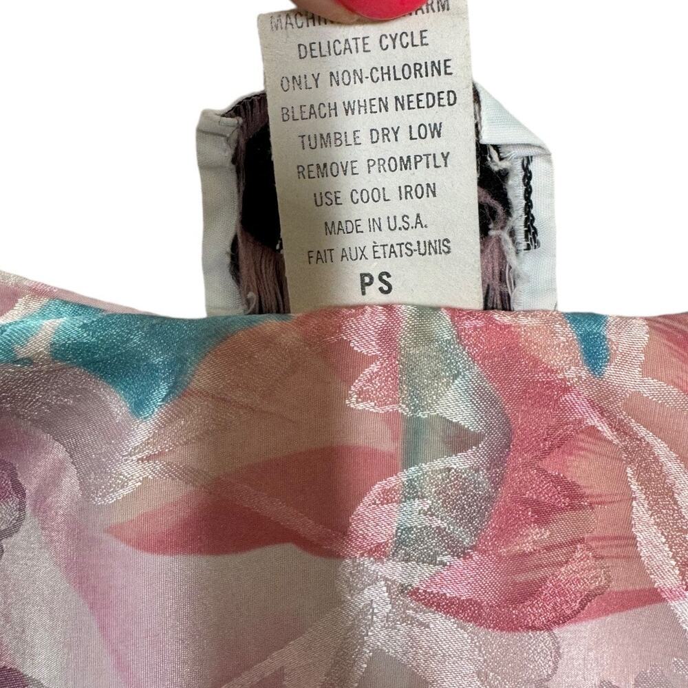 Vintage Barbizon At Home Caftan Mumu Floral Nightgown Petite Small Pink Maxi - Picture 6 of 11